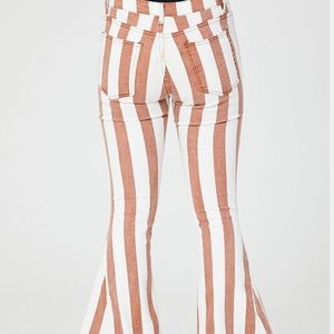 Striped Flared Demin Jeans